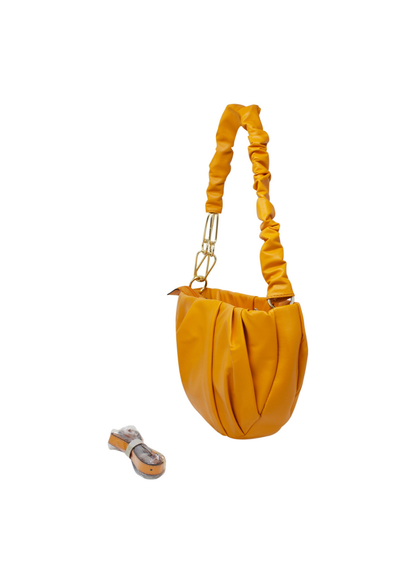 The Edit - Ruffle Crossbody Bag in Orange