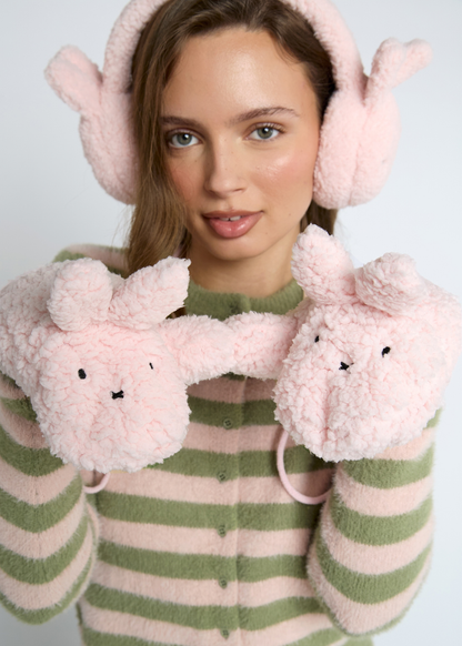 Daisy Street - Miffy Borg Mittens in Pink