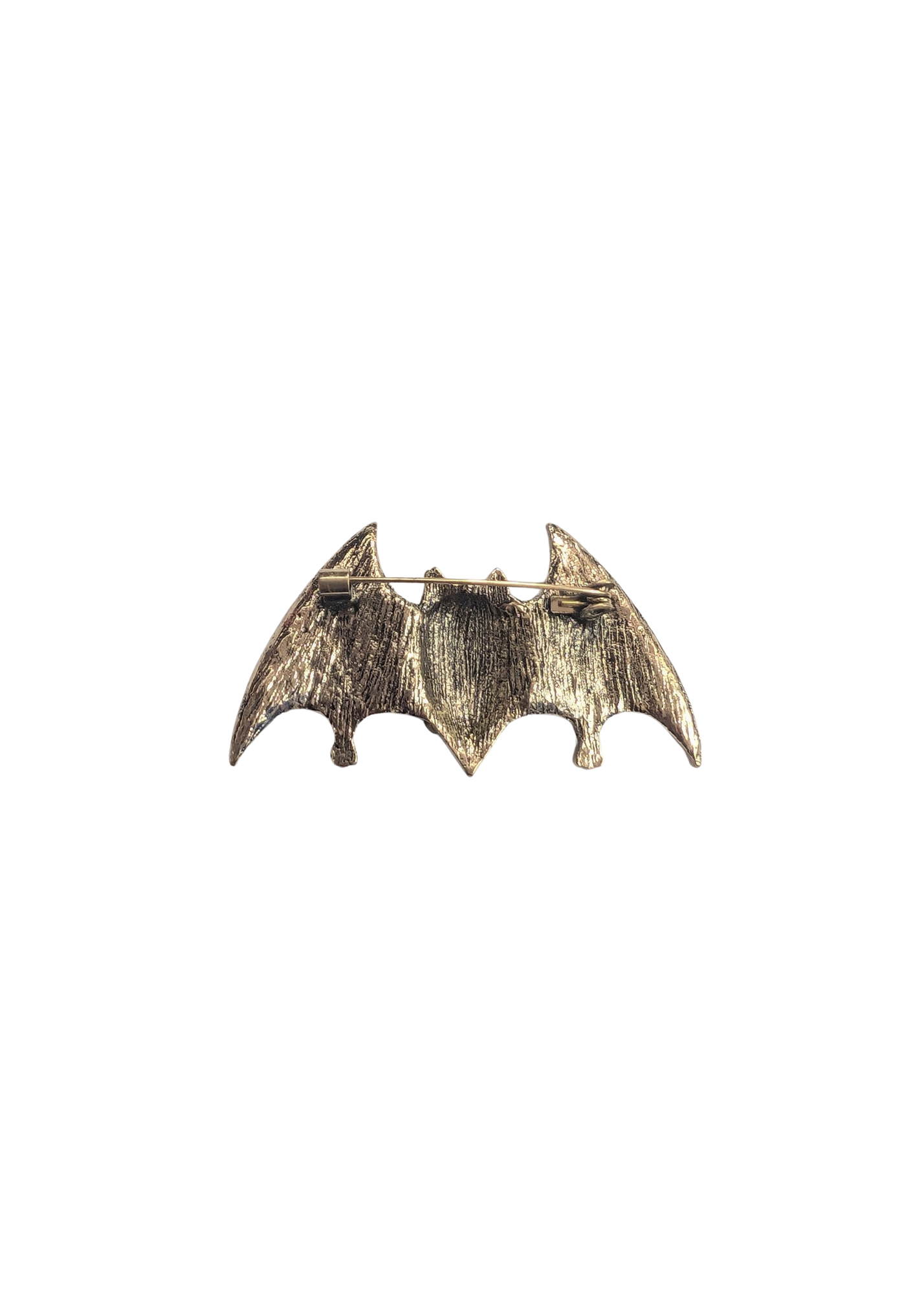 The Edit - Brown & White Bejewelled Bat Brooch