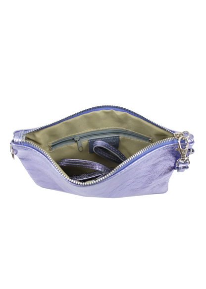 The Edit - Metallic Lilac Leather Shoulder Bag