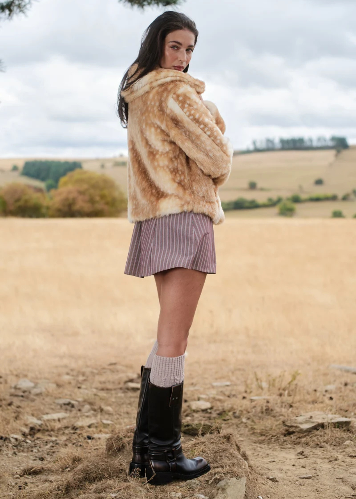 Daisy Street - Faux Fur Fawn Jacket