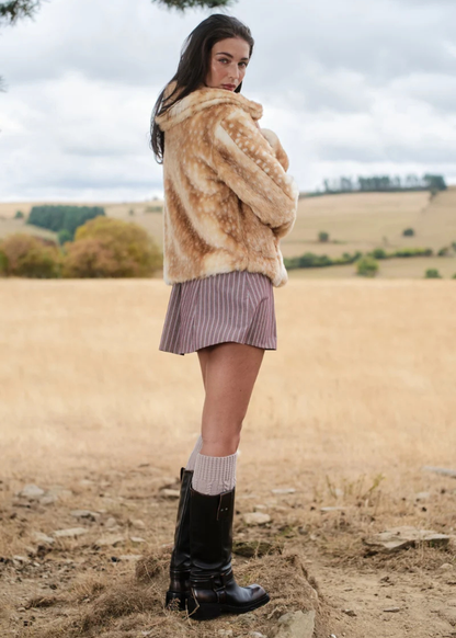 Daisy Street - Faux Fur Fawn Jacket