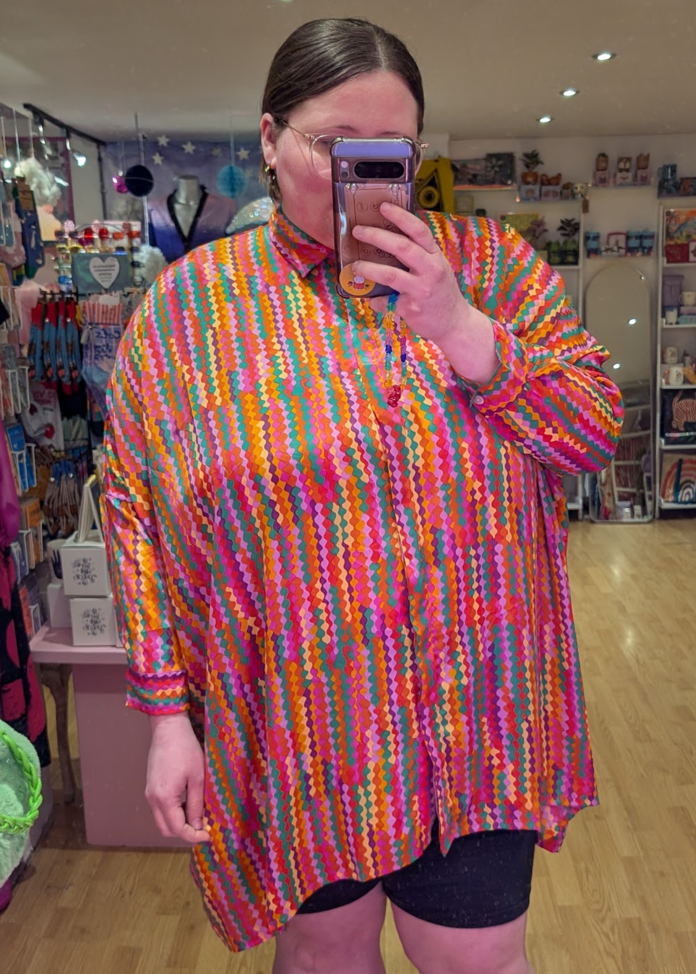 The Edit - Rainbow Wave Oversized Shirt