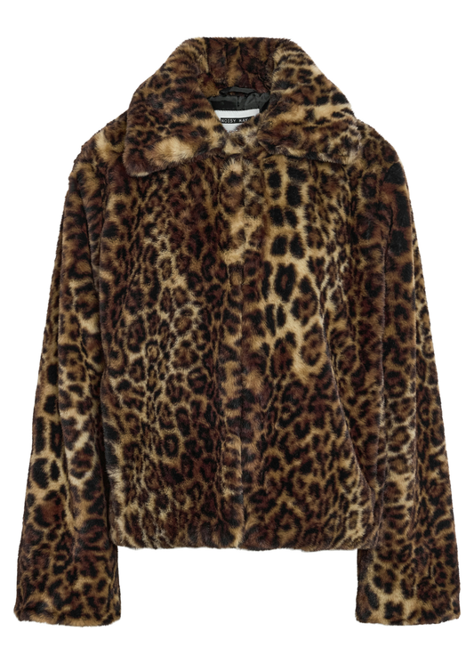 Noisy May - Fluffy Leopard Print Jacket