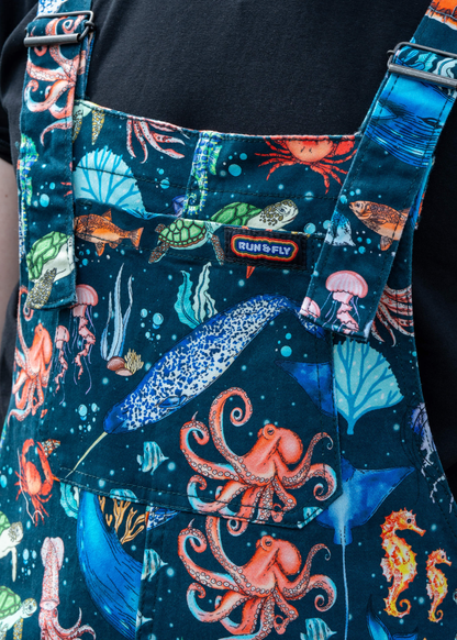 Run & Fly - Ocean Stretch Twill Dungarees