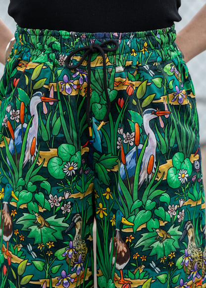 Rebel Romance - Pond Birds Wide Leg Cropped Trousers