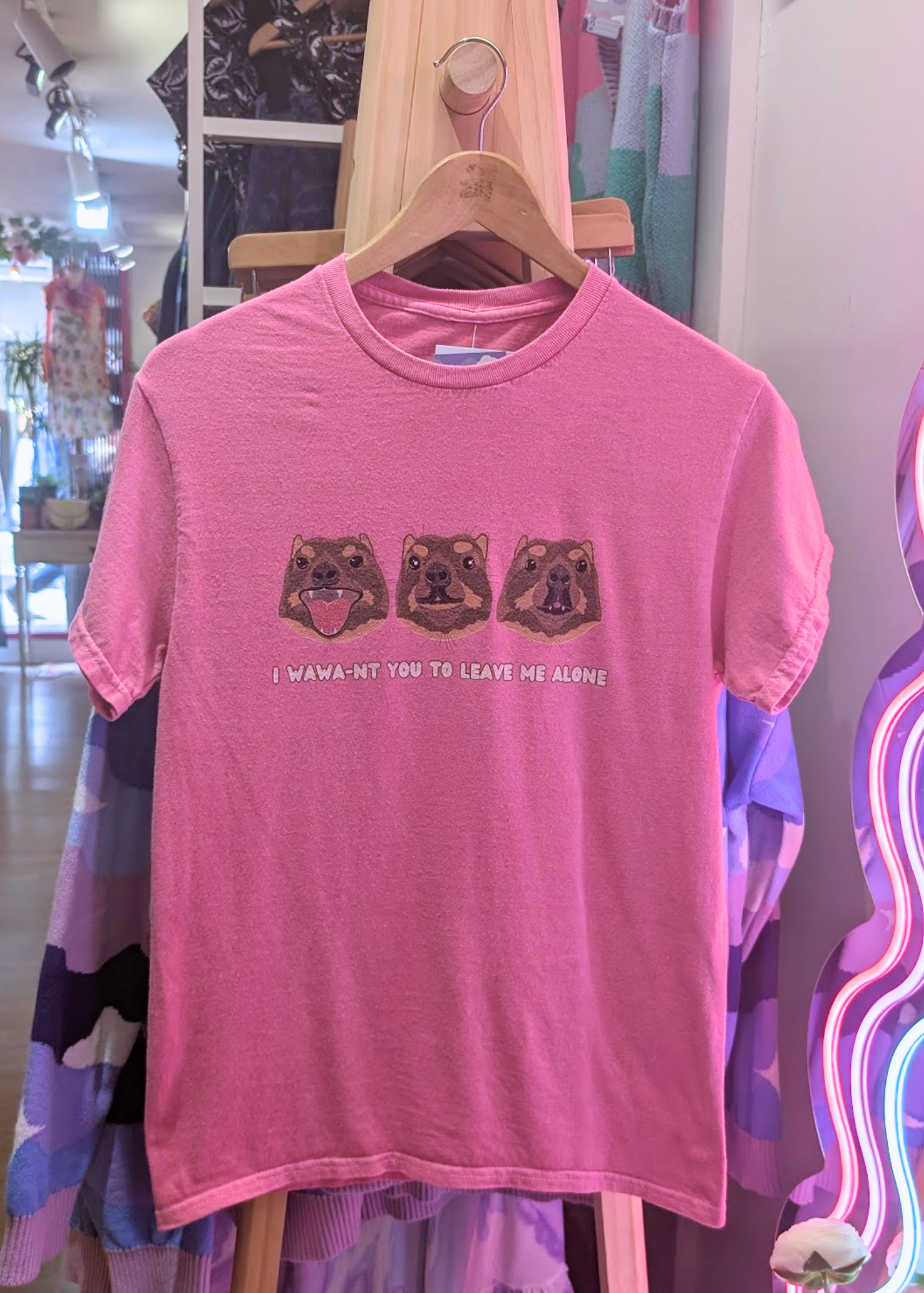 Home of Rainbows - Hyrax 'Leave Me Alone' Tee in Pink