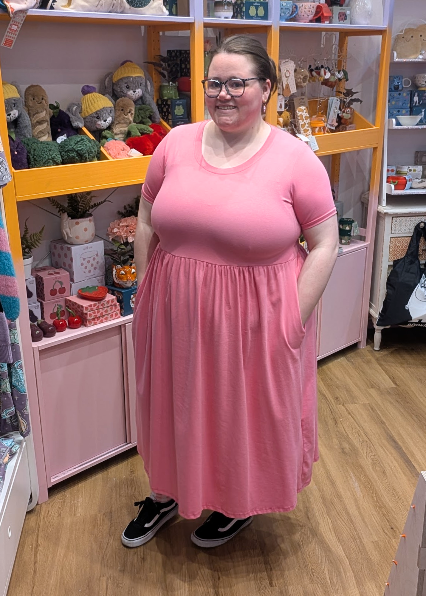 The Edit - Bubblegum Pink Smock Dress with Pockets