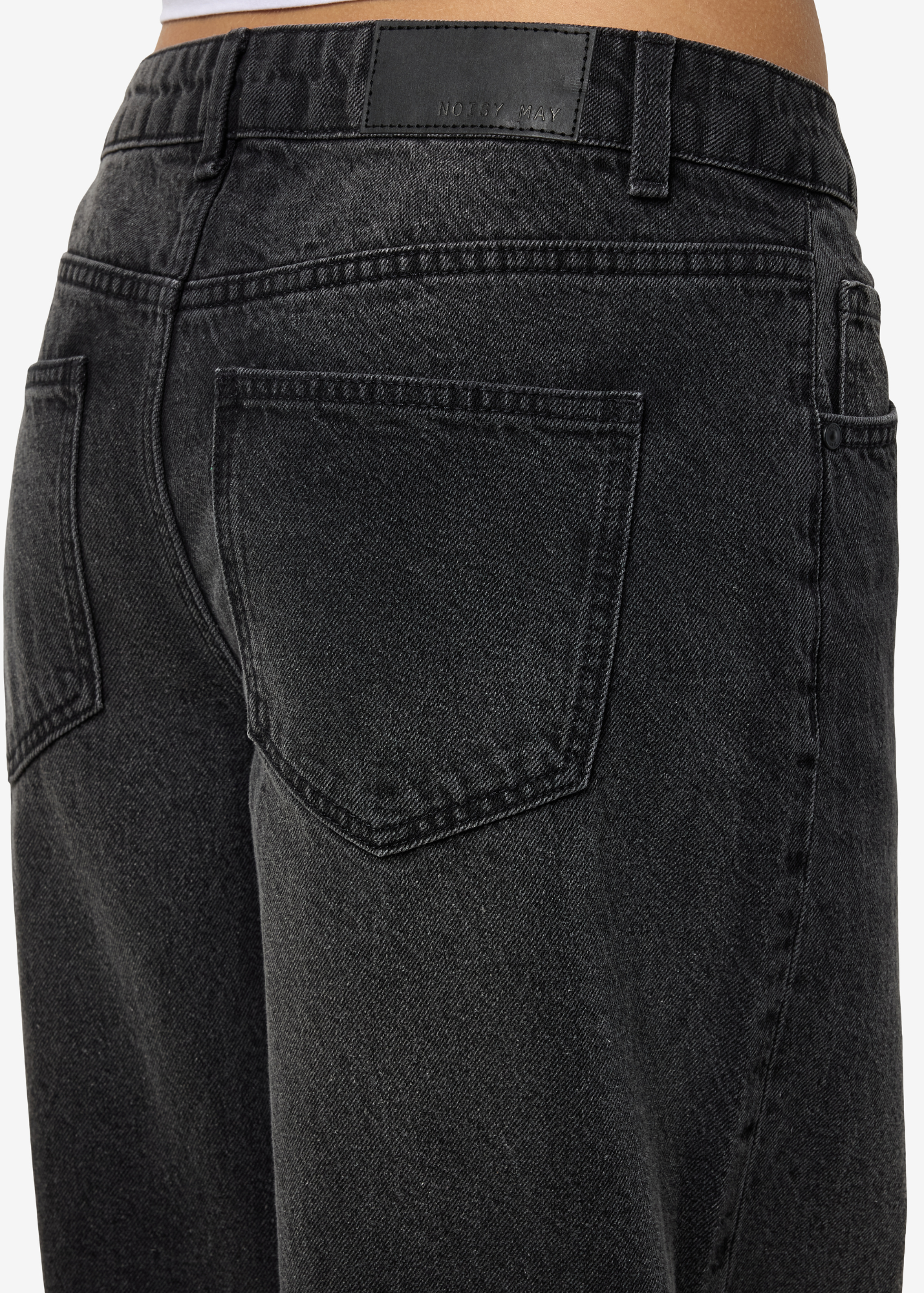 Noisy May - Kettie Black Wash Wide Leg Jeans