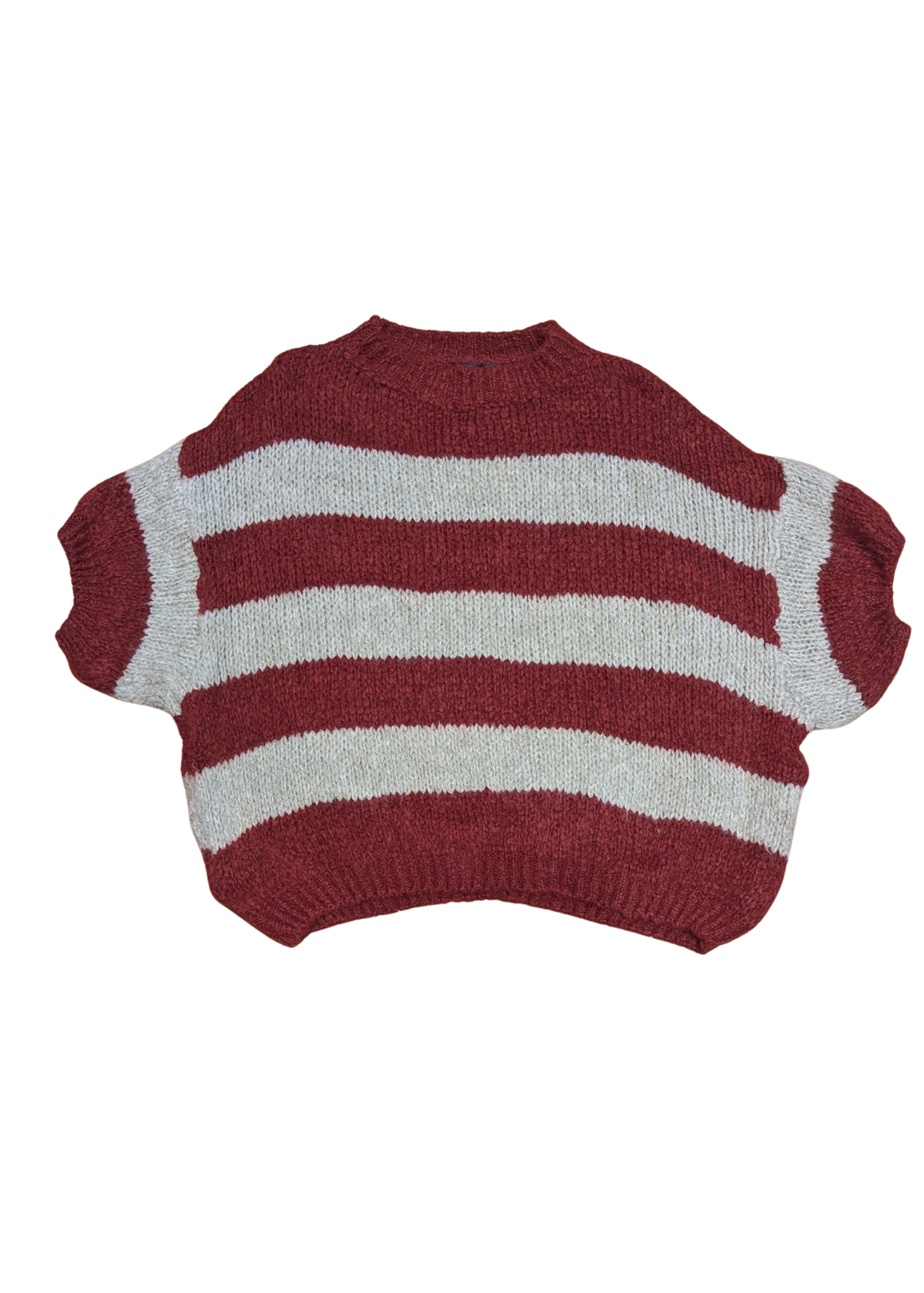 The Edit - Red & Cream Striped Soft Knit Top
