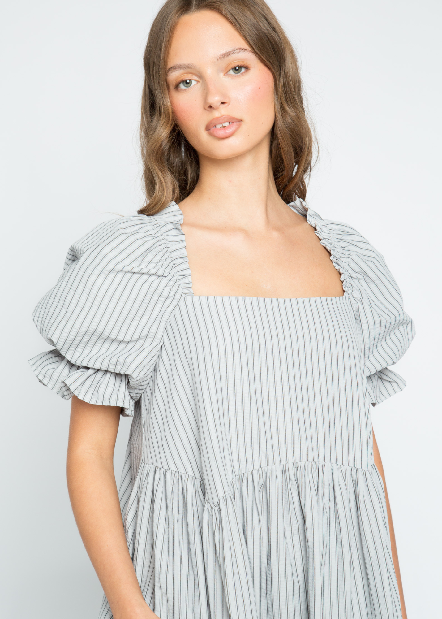 Daisy Street - Sugarplum Striped Frill Mini Dress