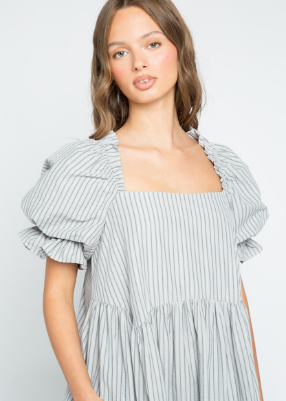 Daisy Street - Sugarplum Striped Frill Mini Dress