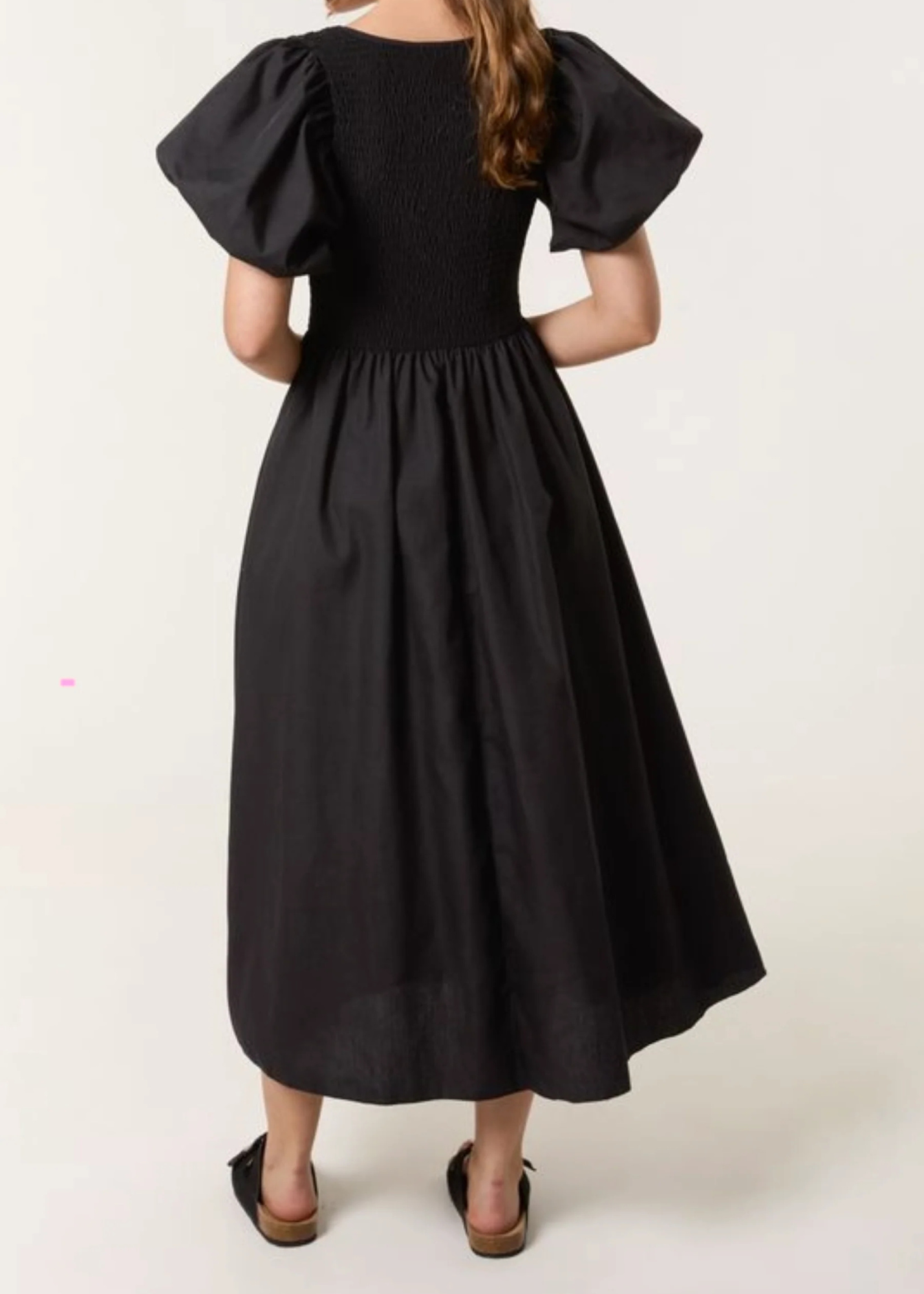 The Edit - Black Puff Sleeve Midaxi Dress
