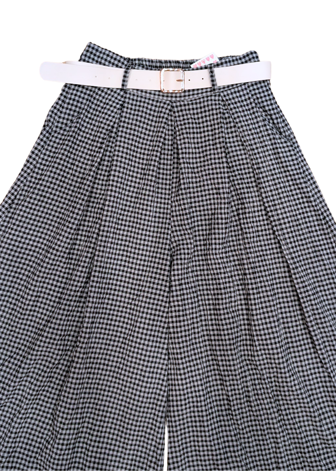 The Edit - Black & Grey Gingham Palazzo Pants