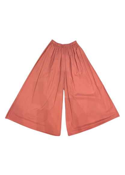 The Edit - Wide Leg Cotton Palazzo Pants in Pumpkin