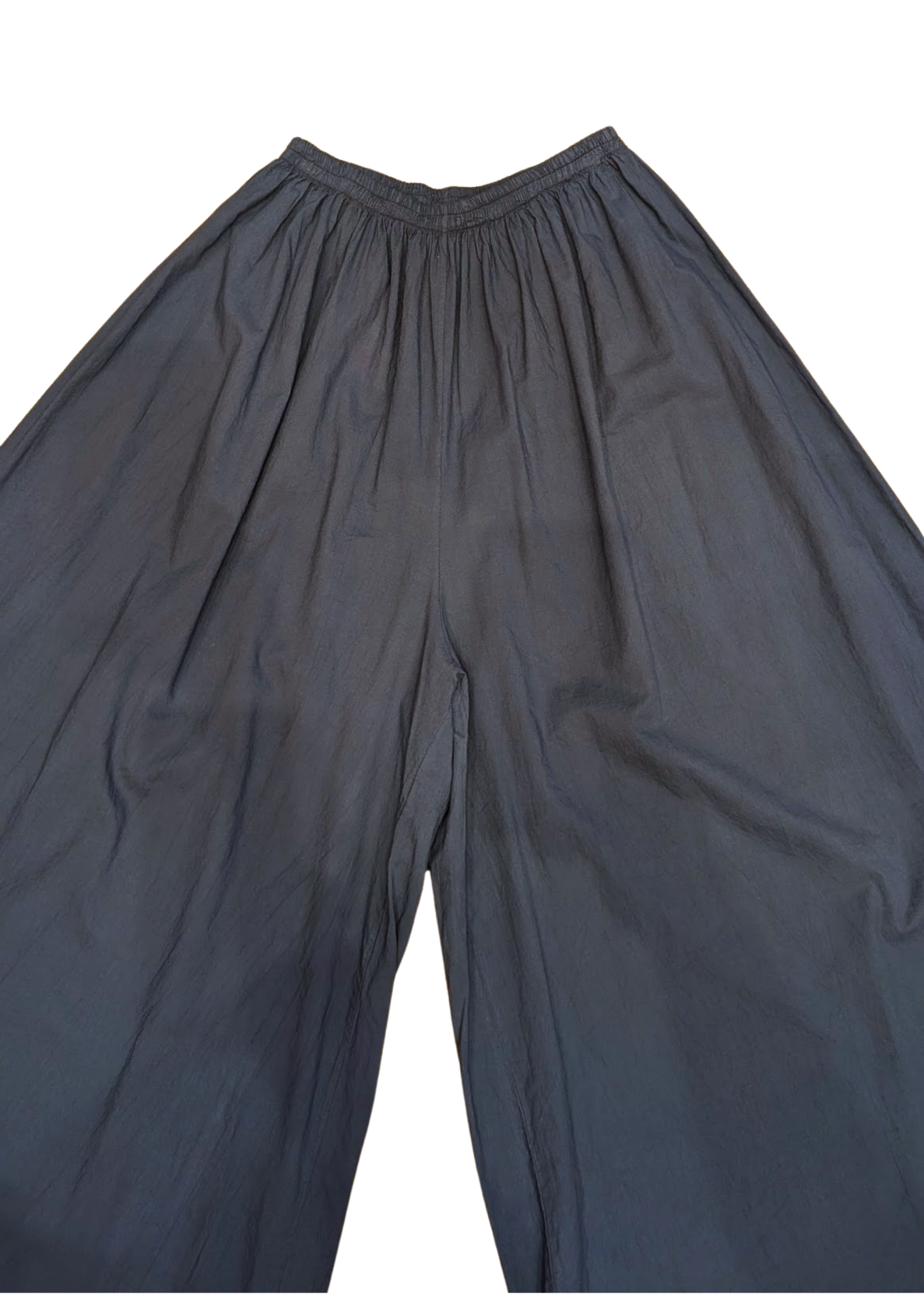 The Edit - Wide Leg Cotton Palazzo Pants in Midnight Blue