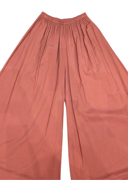 The Edit - Wide Leg Cotton Palazzo Pants in Pumpkin