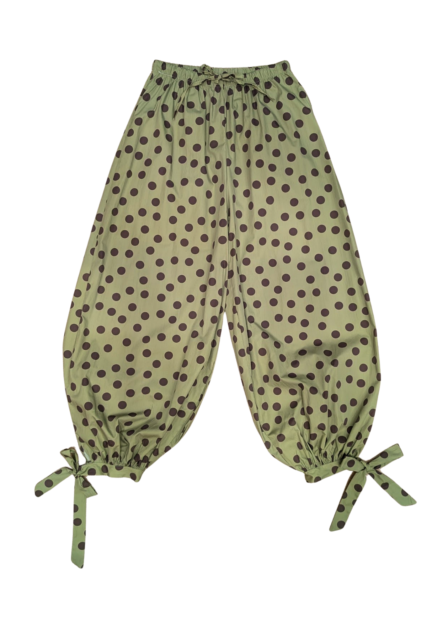 The Edit - Green & Brown Polka Dot Cocoon Trousers