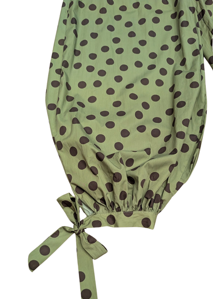 The Edit - Green & Brown Polka Dot Cocoon Trousers