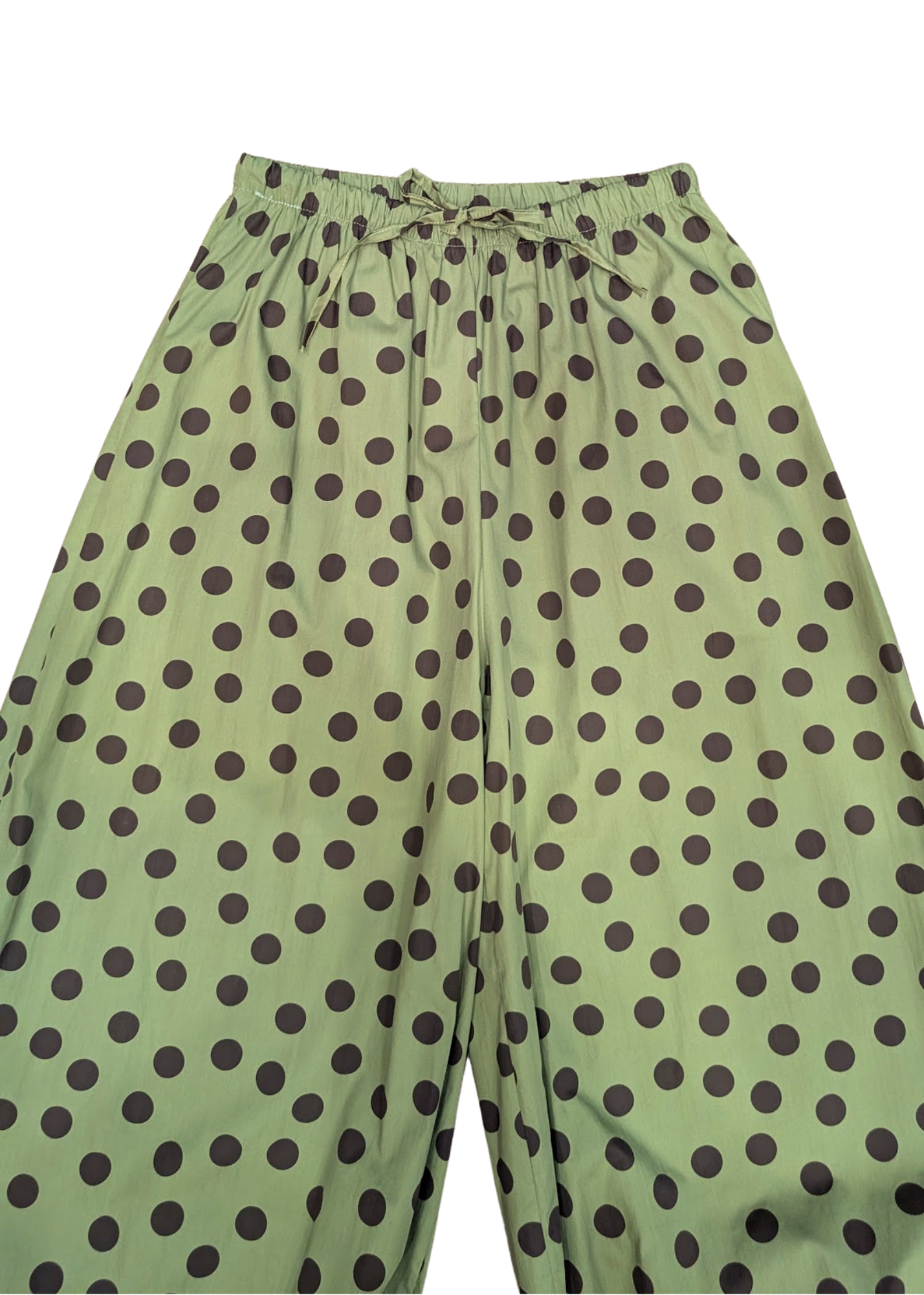 The Edit - Green & Brown Polka Dot Cocoon Trousers