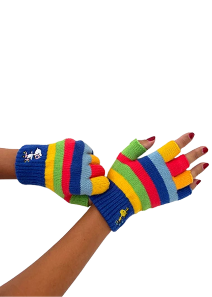 House of Disaster - Peanuts Rainbow Fingerless Gloves