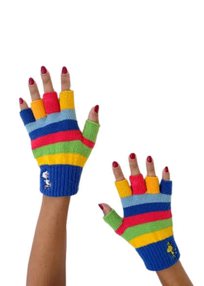 House of Disaster - Peanuts Rainbow Fingerless Gloves