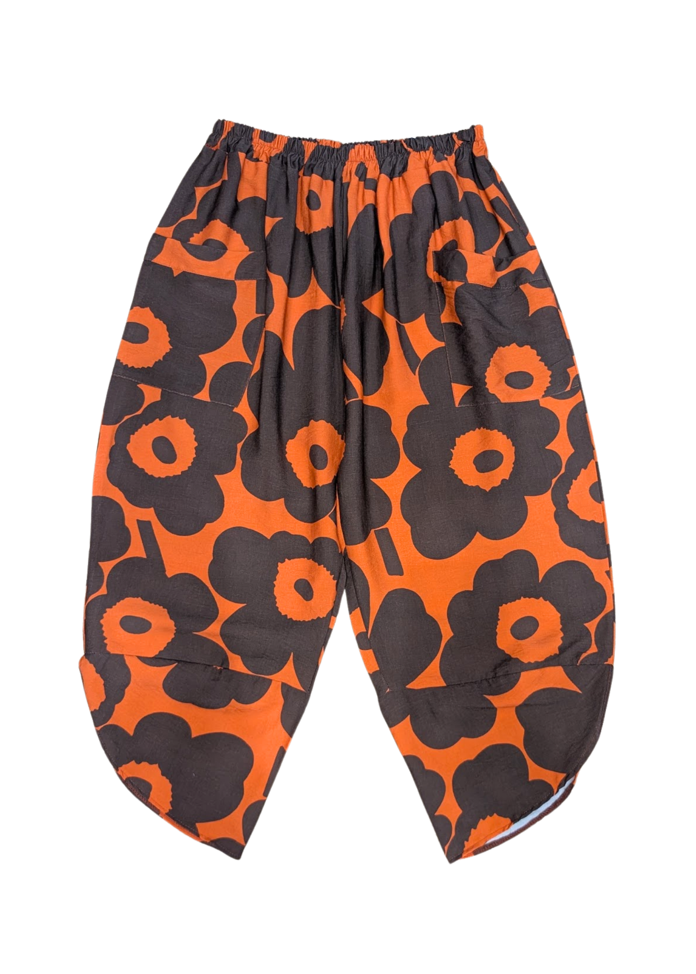 The Edit - Brown & Orange Flower Cocoon Pants