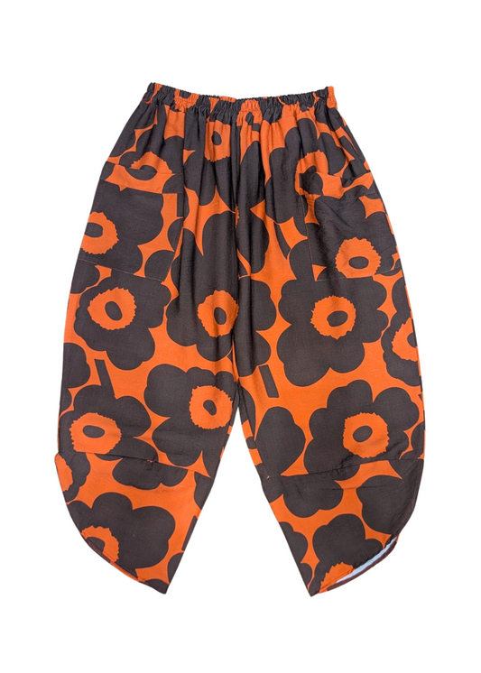 The Edit - Brown & Orange Flower Cocoon Pants
