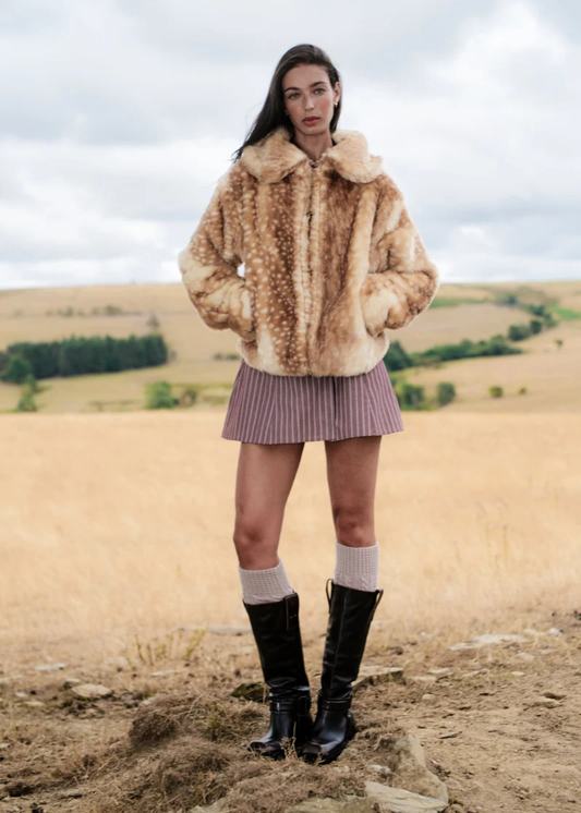 Daisy Street - Faux Fur Fawn Jacket
