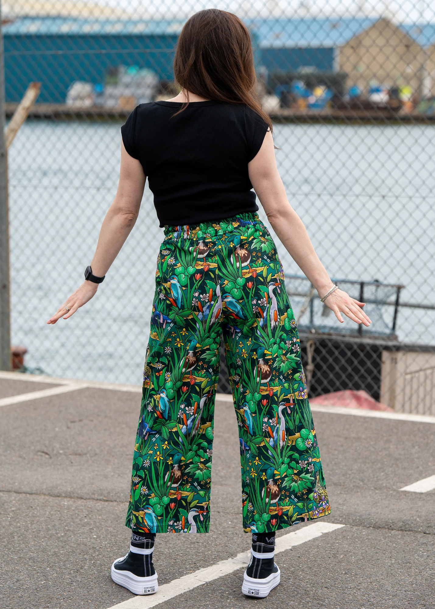 Rebel Romance - Pond Birds Wide Leg Cropped Trousers