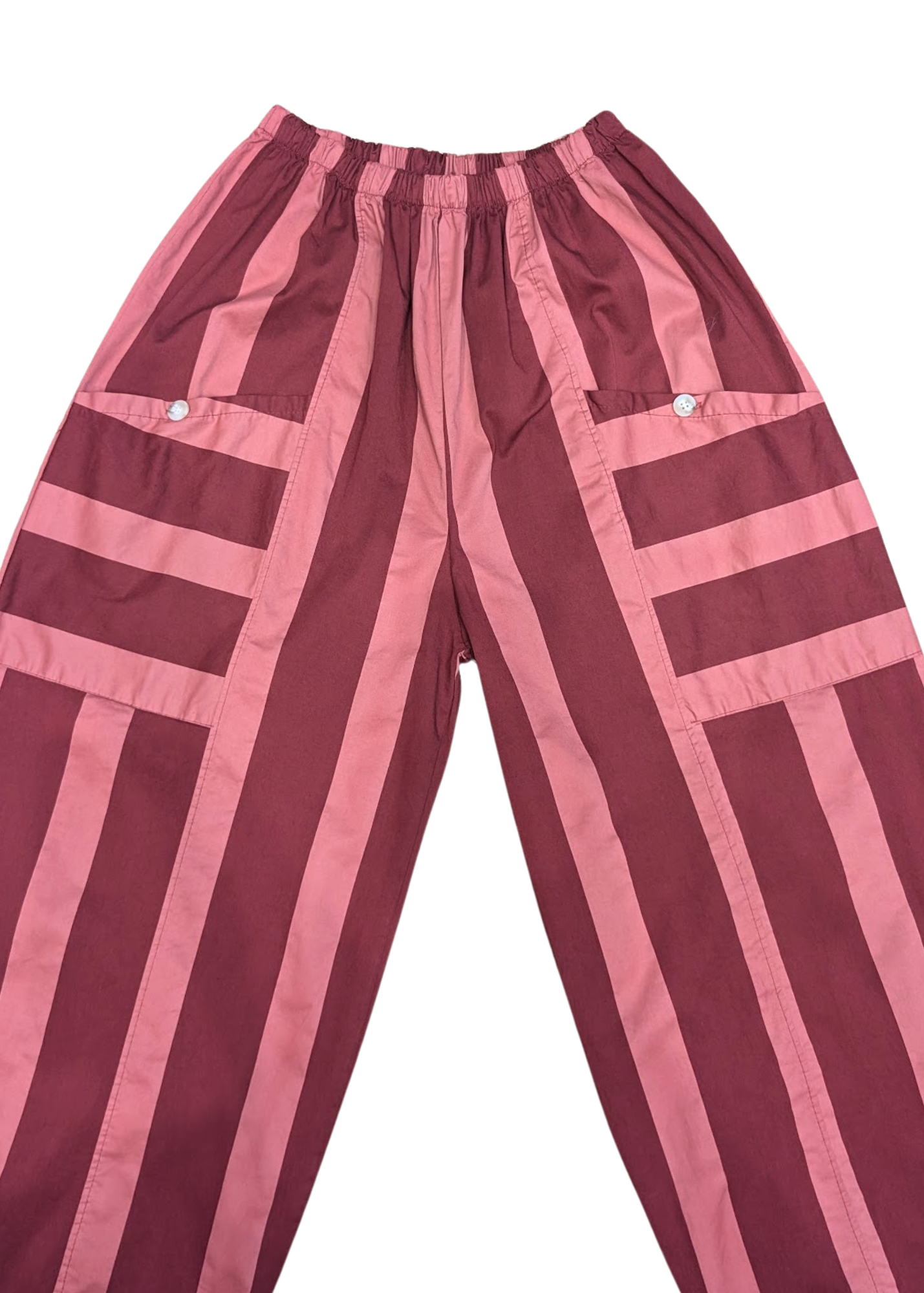 The Edit - Burgundy & Raspberry Stripe Trousers