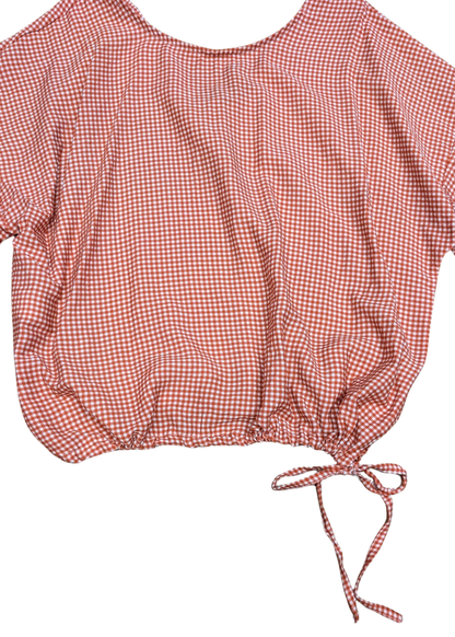 The Edit - Burnt Orange Gingham Top