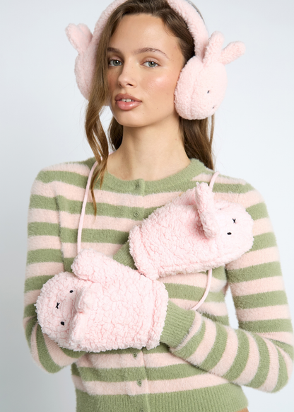 Daisy Street - Miffy Borg Mittens in Pink