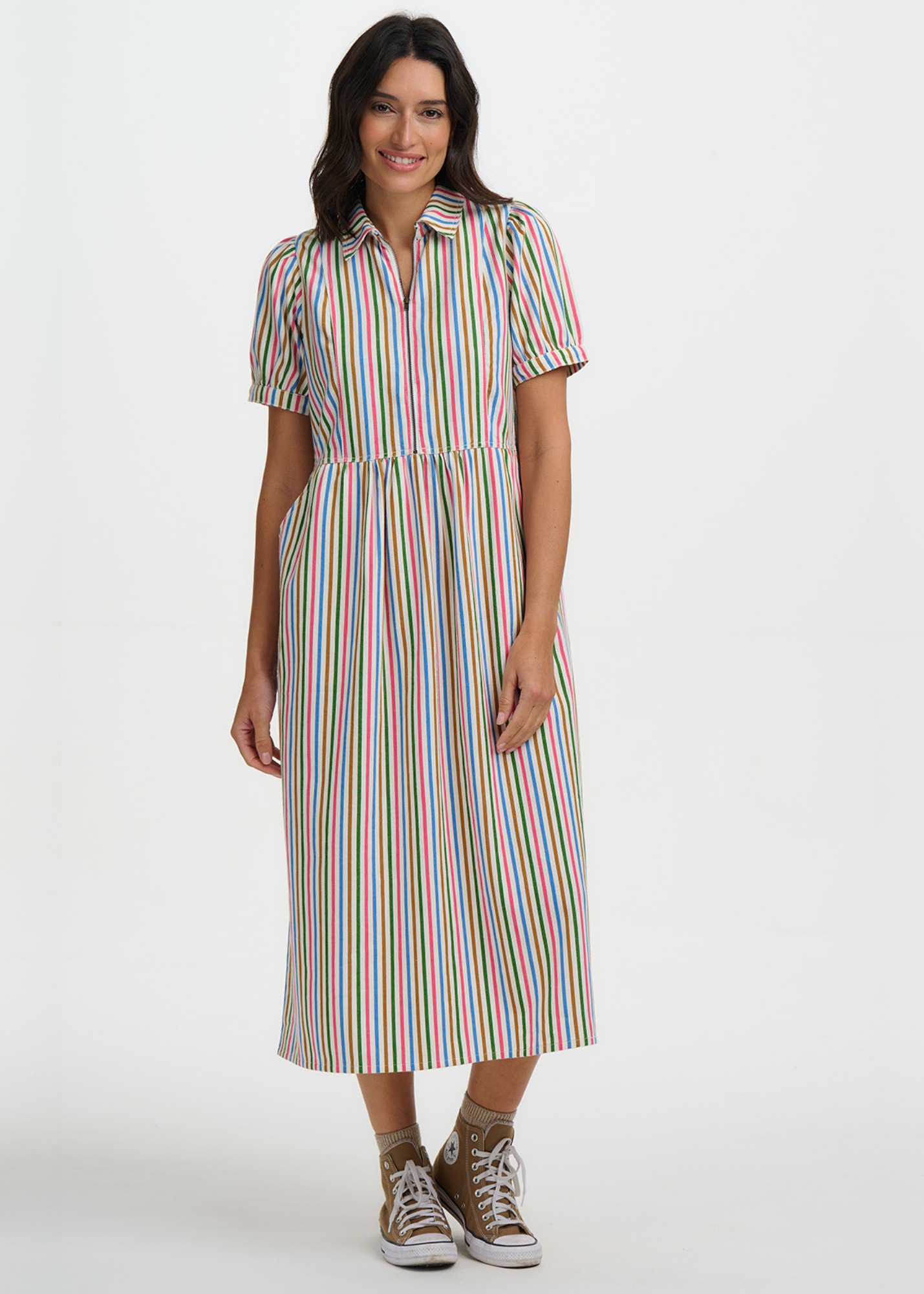 Sugarhill Brighton - Gillian Colourful Stripe Midi Dress