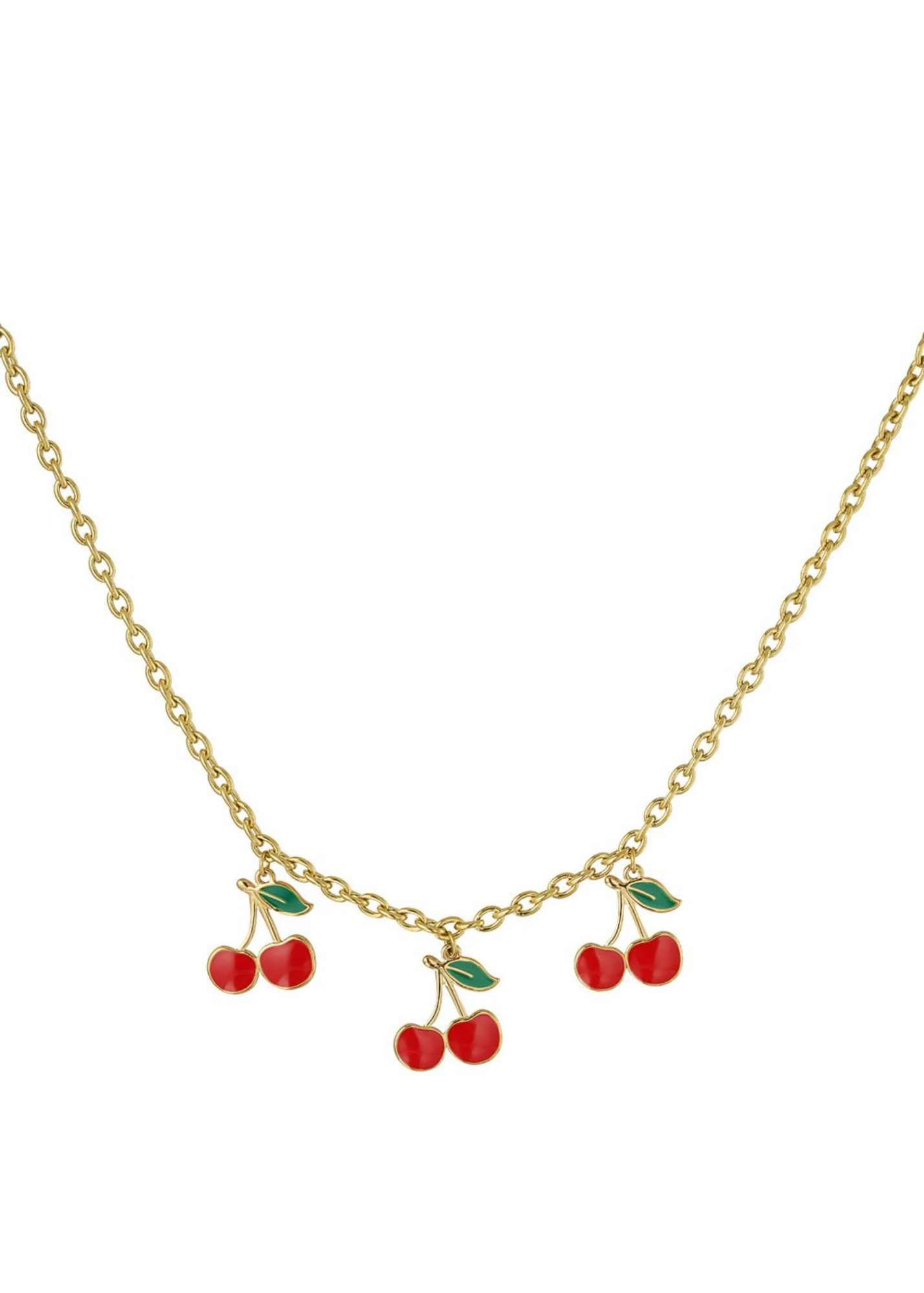 The Edit - Cherry Trio Necklace in Gold