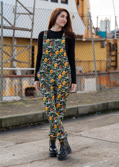 Rebel Romance - Jurassic Jumble Stretch Dungarees