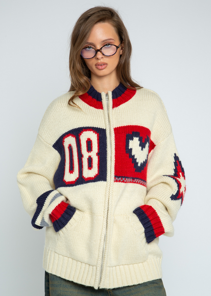 Daisy Street - Beau '08' Knit Zip Up Cardigan – Thunder Egg