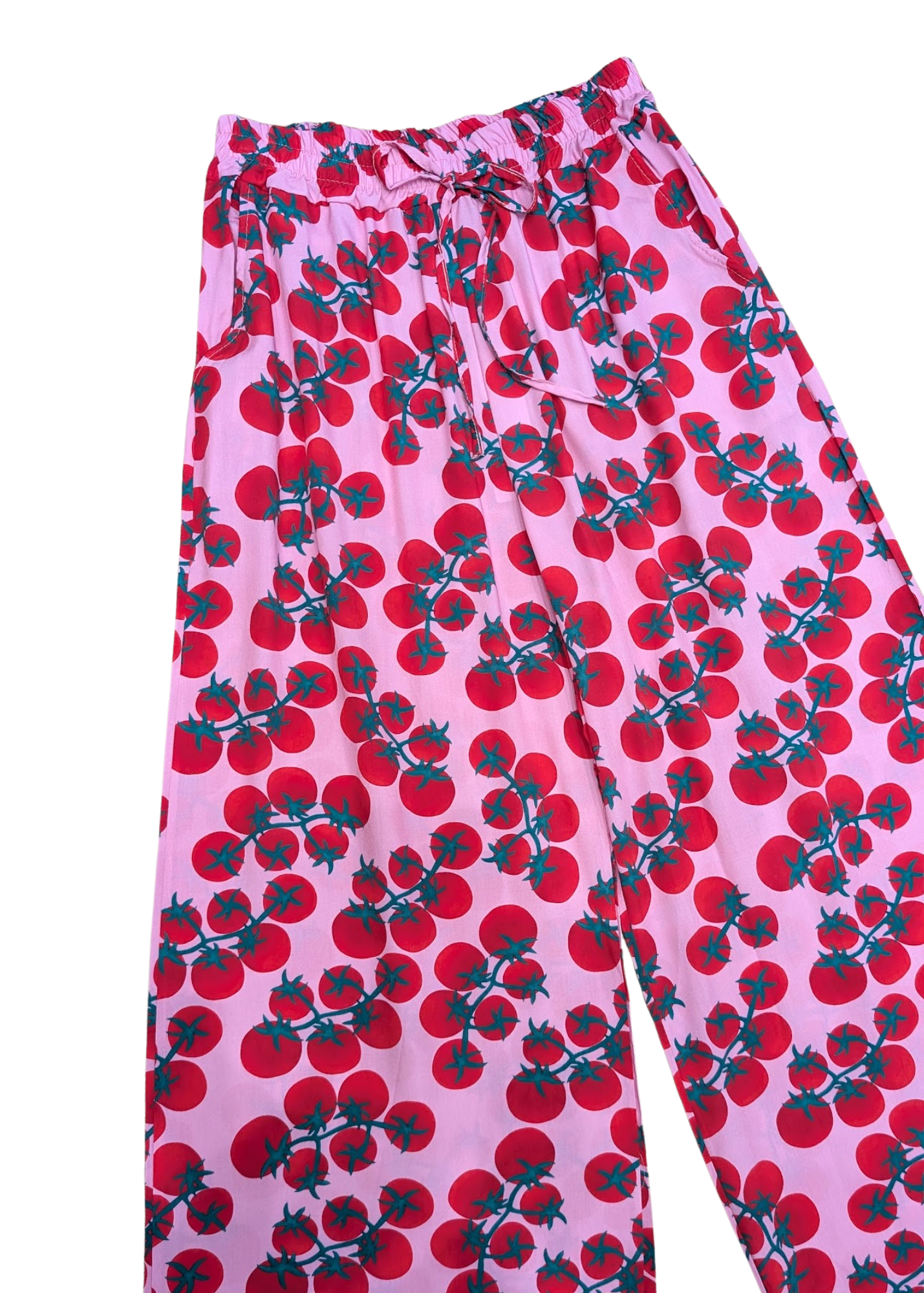 The Edit - Pink & Red Tomato Wide Leg Trousers