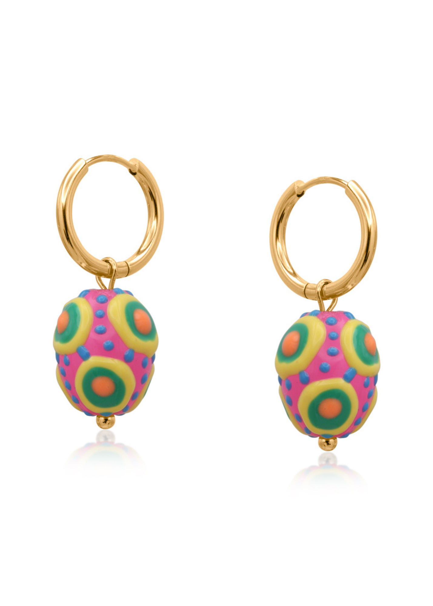 Big Metal London - Santa Fe Egg Charm Earrings