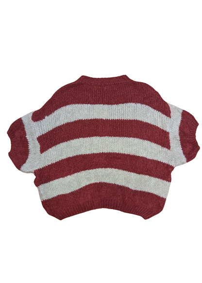 The Edit - Red & Cream Striped Soft Knit Top