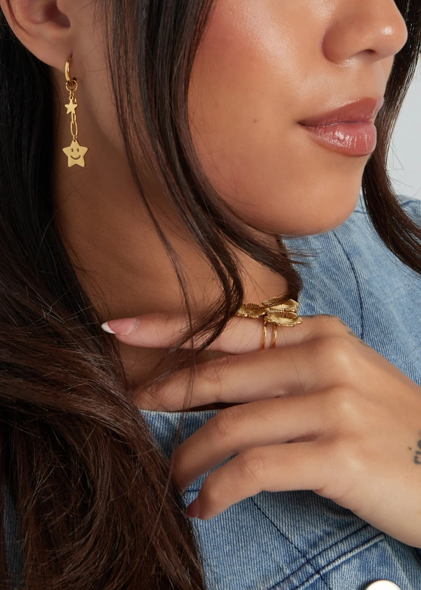 The Edit - Happy Star Drop Earrings in Silver