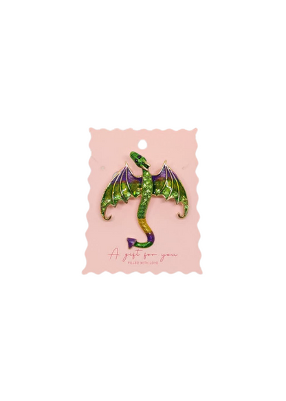 The Edit - Purple, Green & Yellow Dragon Brooch