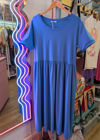 The Edit - Cornflower Blue Smock Dress with Pockets