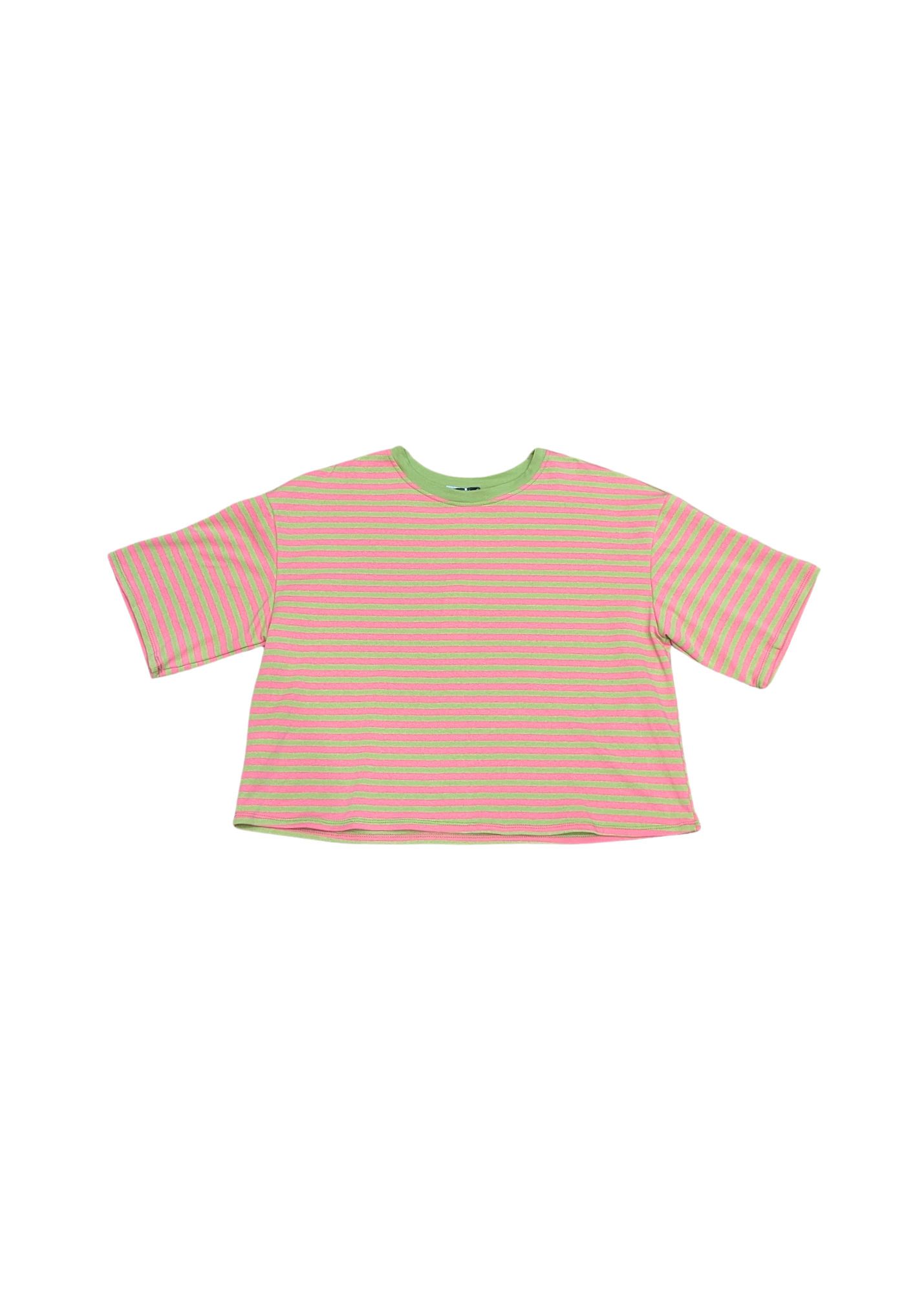 The Edit - Pink & Green Thin Stripe Short Sleeve Tee
