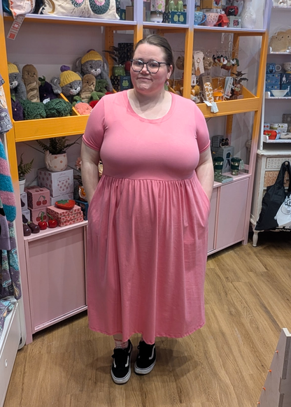 The Edit - Bubblegum Pink Smock Dress with Pockets