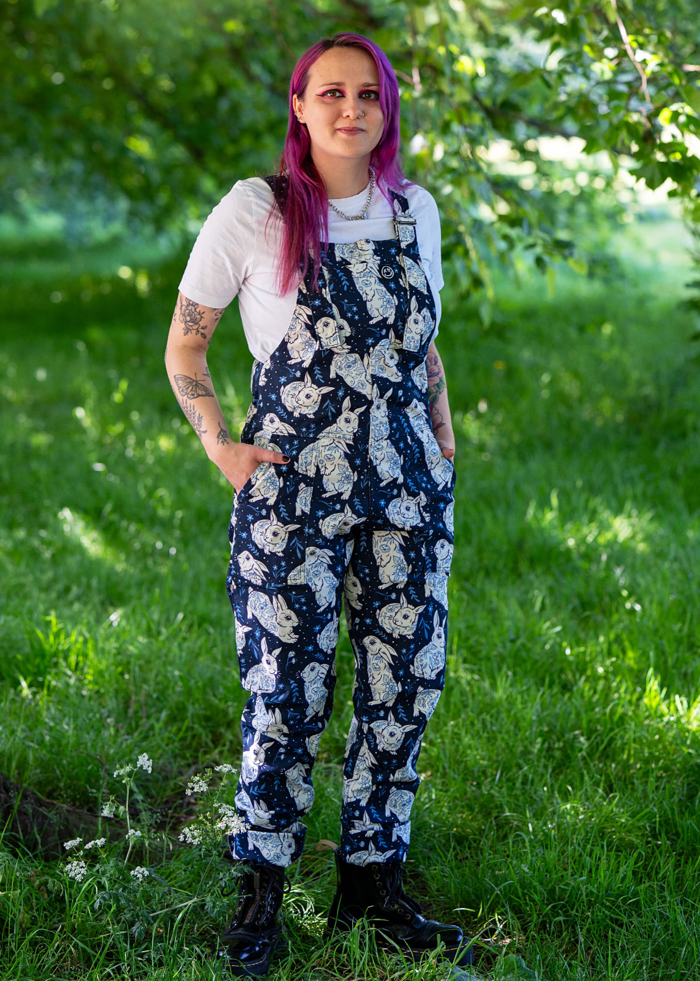 Rebel Romance x Abi Perry - Bunnies Stretch Dungarees