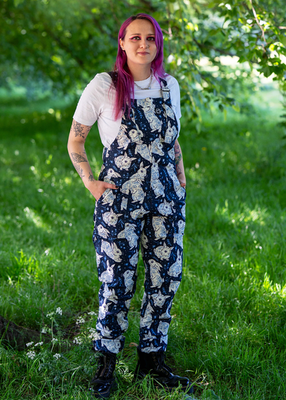 Rebel Romance x Abi Perry - Bunnies Stretch Dungarees