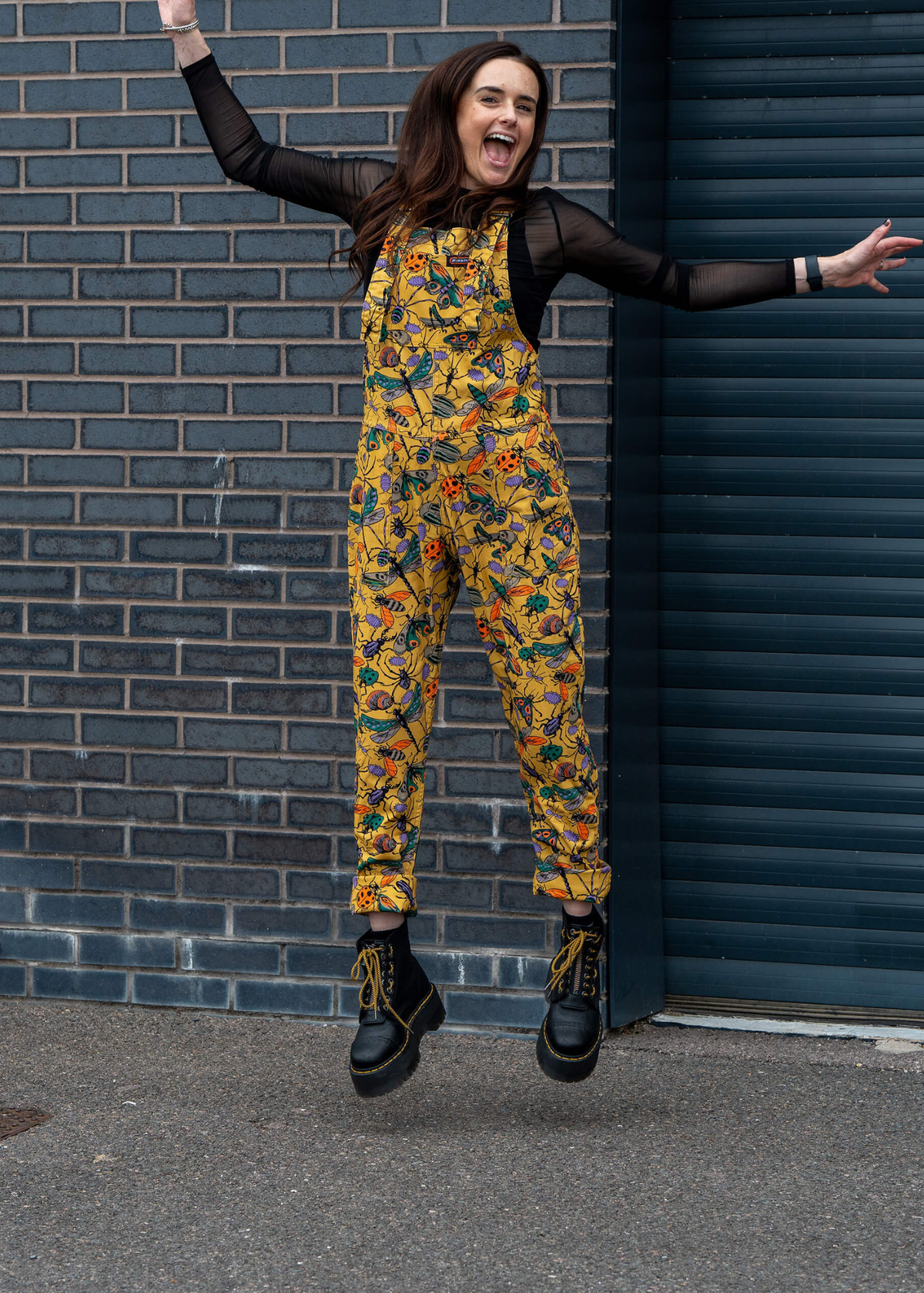 Run & Fly - Mustard Beasties Stretch Twill Dungarees