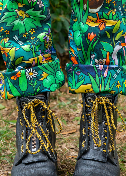 Rebel Romance - Pond Birds Stretch Dungarees