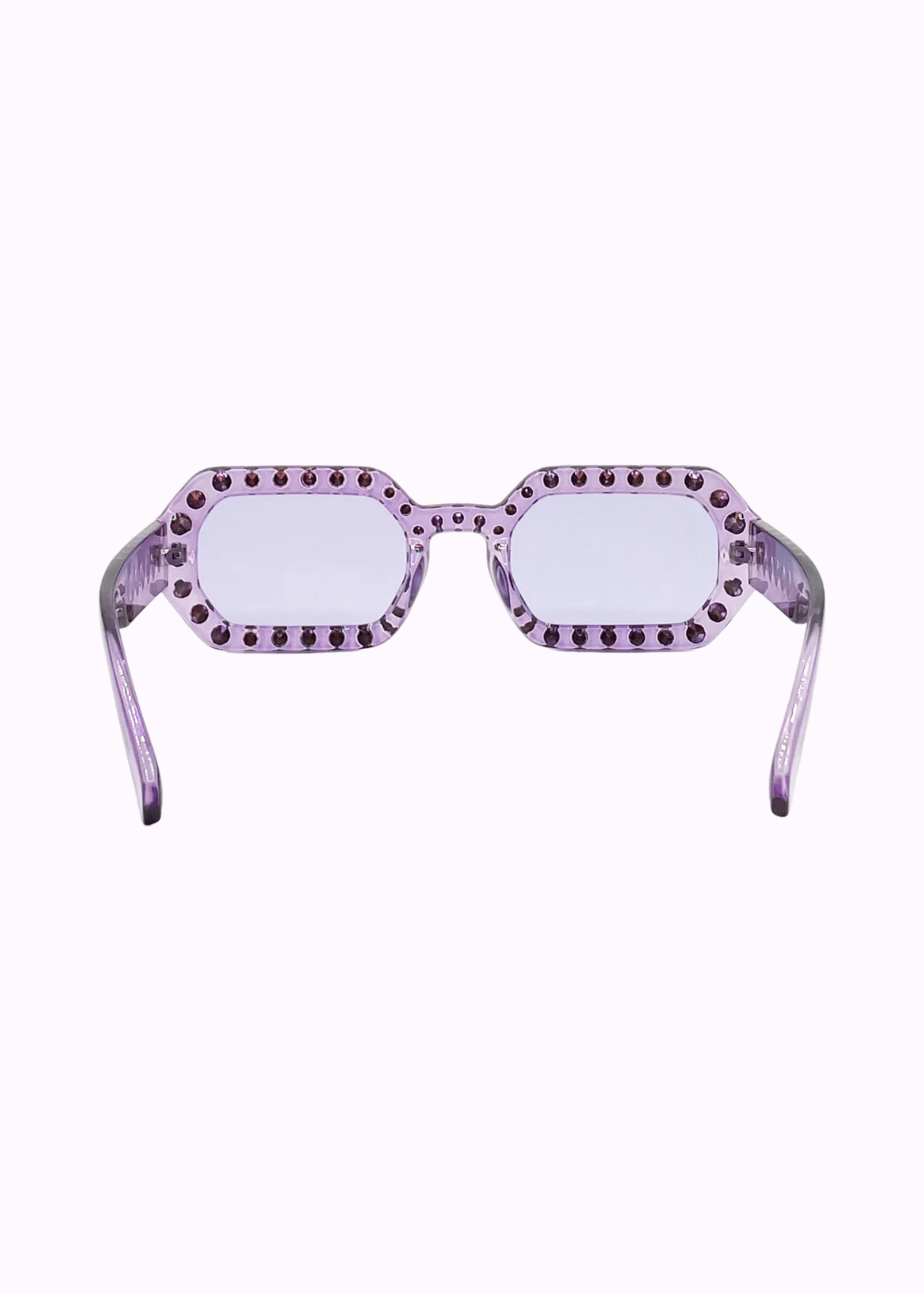 The Edit - Lilac Oval Sunglasses with Jewel Detail